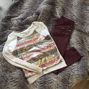 VS sweatshirt/ Rue 21 jeans